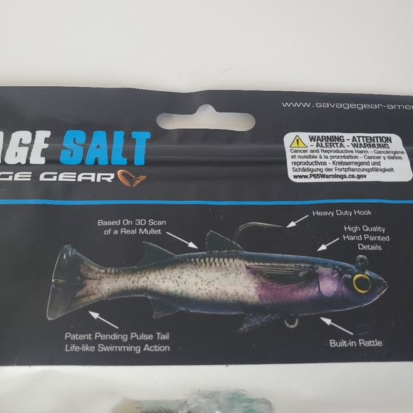 Savage Salt Pulse Tail Mullet RTF Fishing Lures NLBN Jig Heads- Black and Purple - Picture 8 of 11